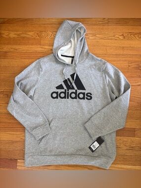Adidas GOLF Hoodie Men’s XL Heather Gray/Black Logo Pocket Athleticwear New